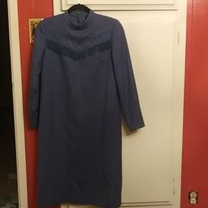 Blue wool dress